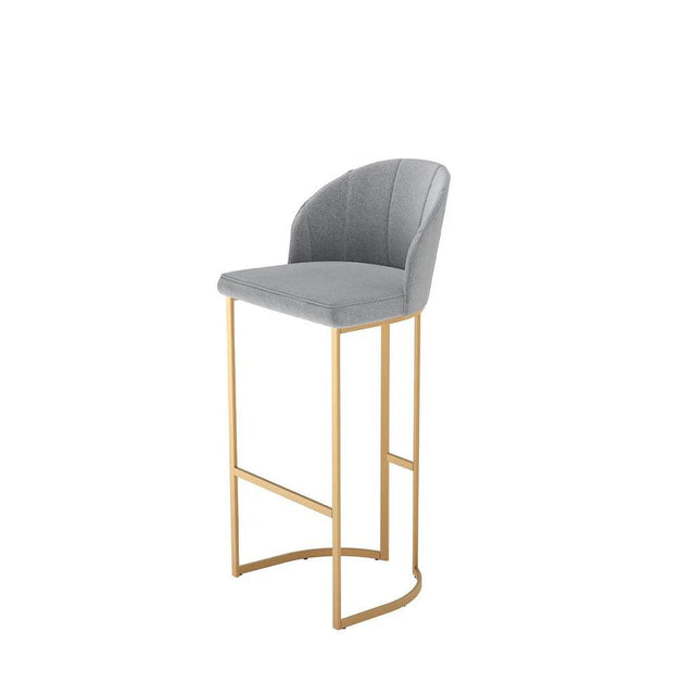 Banqueta Alta de Aço Beverly Dourado e Stone