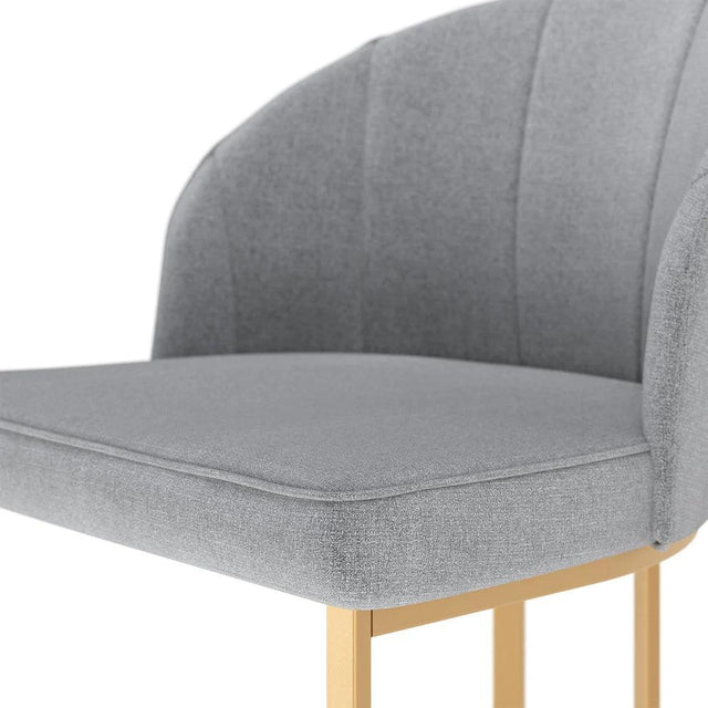 Banqueta Alta de Aço Beverly Dourado e Stone