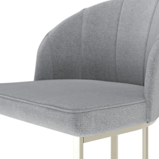 Banqueta Alta de Aço Beverly - Champanhe - Champanhe c/ Linho Mescla Cru - Linked 200 02