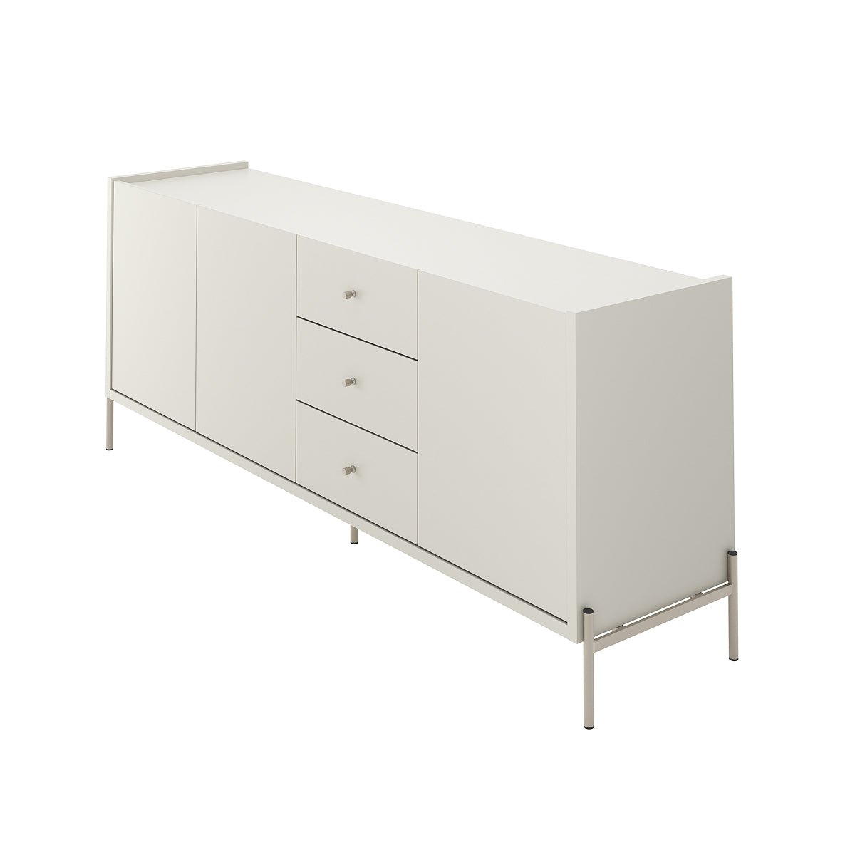 Buffet 3 Portas 3 Gavetas Jasper 185cm Off-White Fosco com