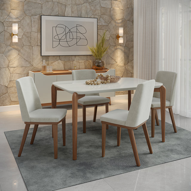 Mesa de Jantar Donatella para 4 lugares com vidro - Retangular 135cm