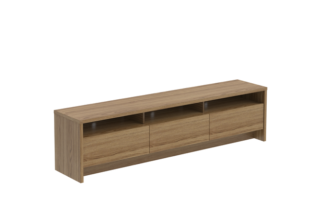 Rack Aspen 3 Portas Freijó com Painel Oslo 2.2 Para TVs 75 Polegadas Grigio