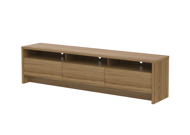 Rack Aspen 3 Portas Freijó com Painel Oslo 2.2 Para TVs 75 Polegadas Grigio