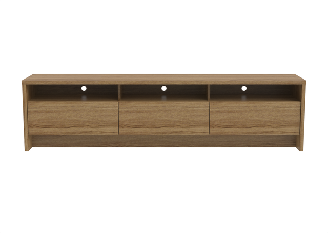 Rack Aspen 3 Portas Freijó com Painel Oslo 2.2 Para TVs 75 Polegadas Grigio