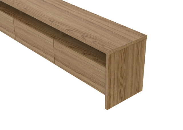 Rack Aspen 3 Portas Freijó com Painel Oslo 2.2 Para TVs 75 Polegadas Grigio