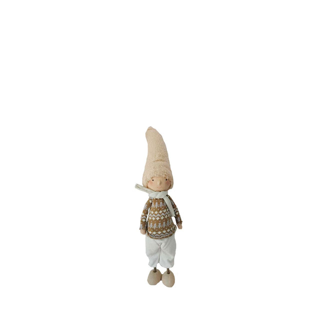 Boneco de Natal com Gorro Bege 45 cm
