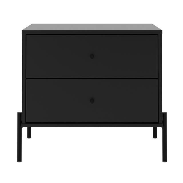 Mesa de Cabeceira Jasper 64 cm Branco Gloss com Dourado