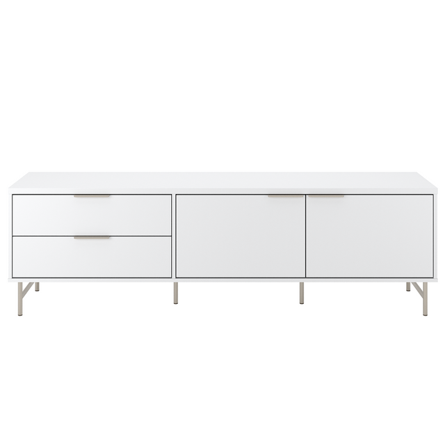 Rack para TVs até 75 Polegadas Yves 220cm Off White Fosco com Dourado