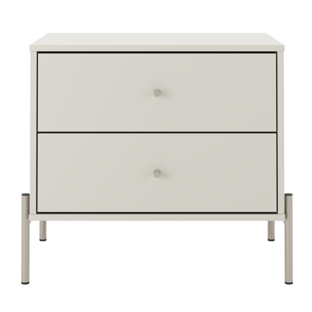 Mesa de Cabeceira Jasper 64 cm Branco Gloss com Dourado