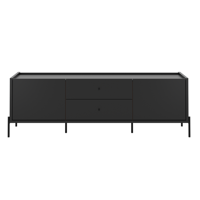 Rack para TVs até 75 Polegadas Jasper 220 cm Off White Fosco com Dourado