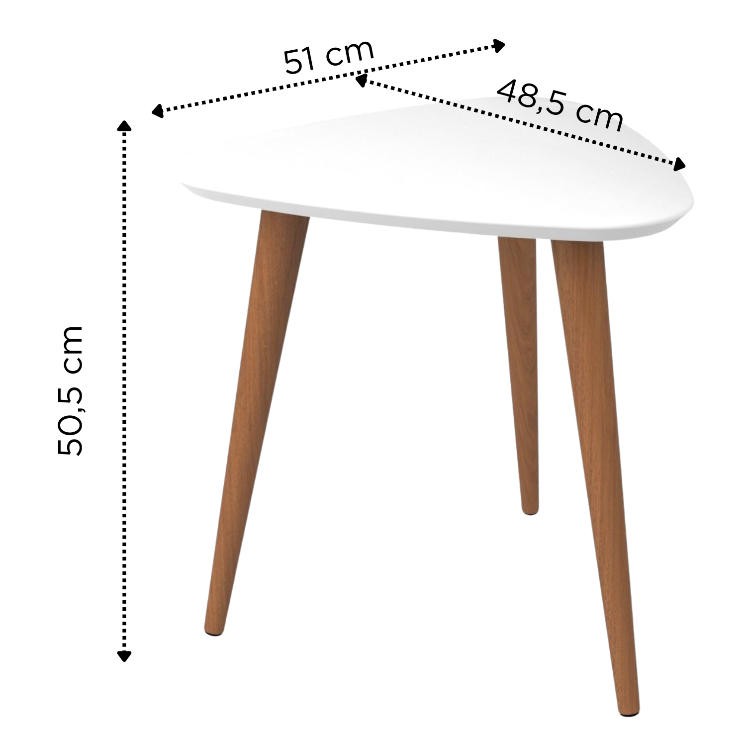 Mesa Lateral Triangular 51cm Utopia Branco Gloss