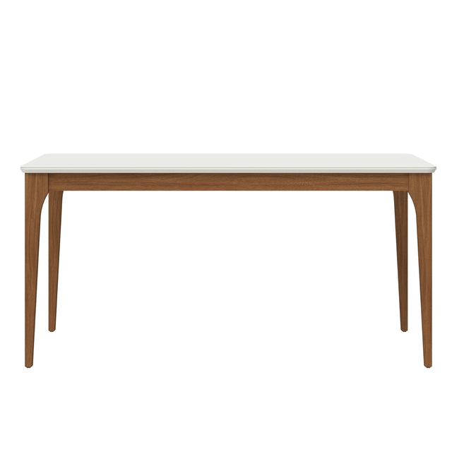 Mesa de Jantar Ella Retangular 160cm com Vidro Off White c/ Canella
