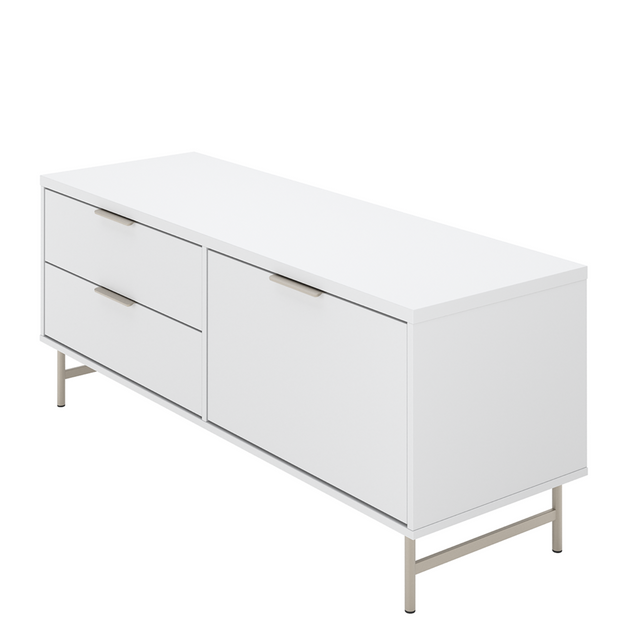 Rack para TVs até 50 Polegadas Yves 135 cm Off White Fosco com Dourado