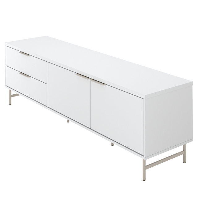 Rack para TVs até 75 Polegadas Yves 220cm Off White Fosco com Dourado