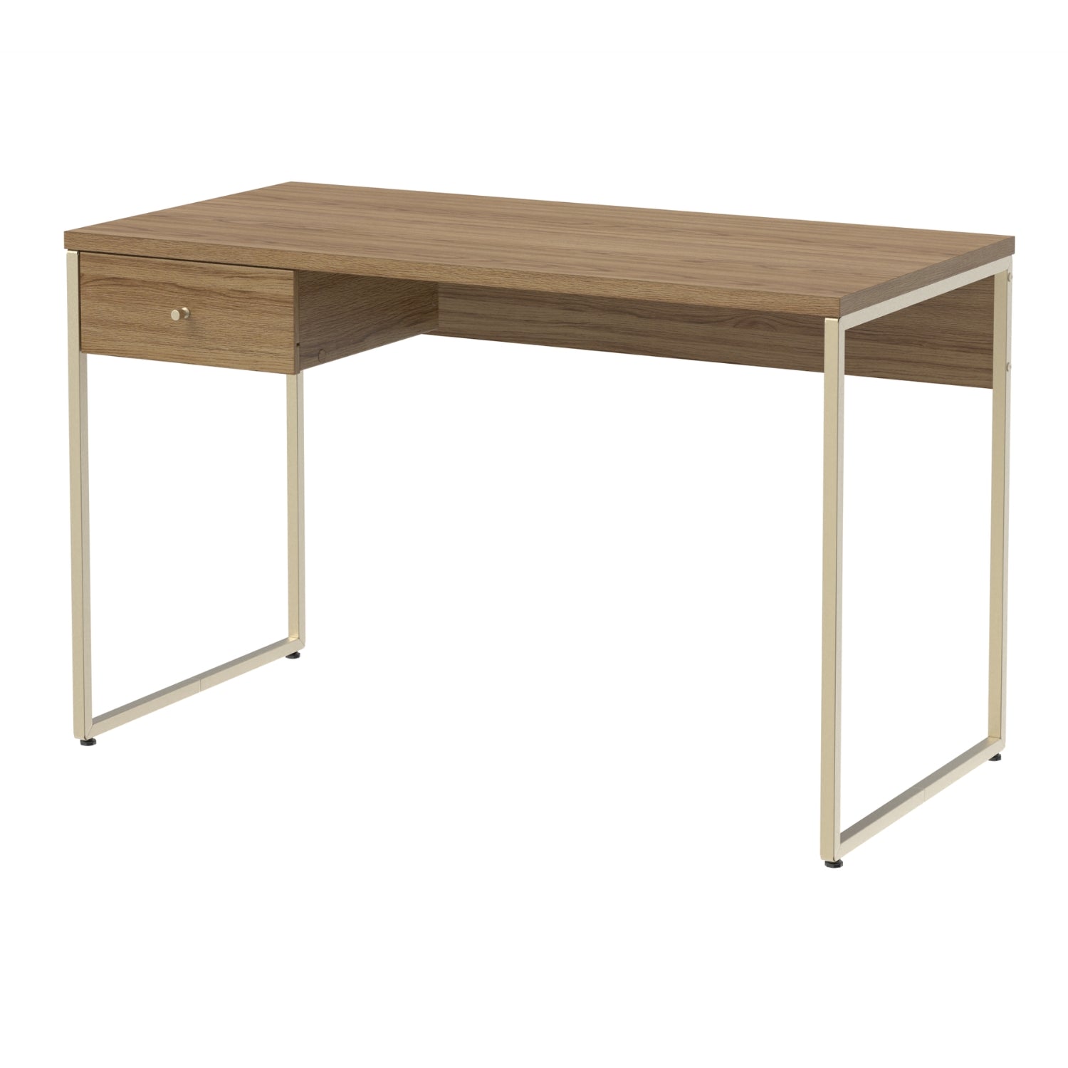 Escrivaninha com 1 Gaveta Voss 120 cm - Freijó c/ Champanhe