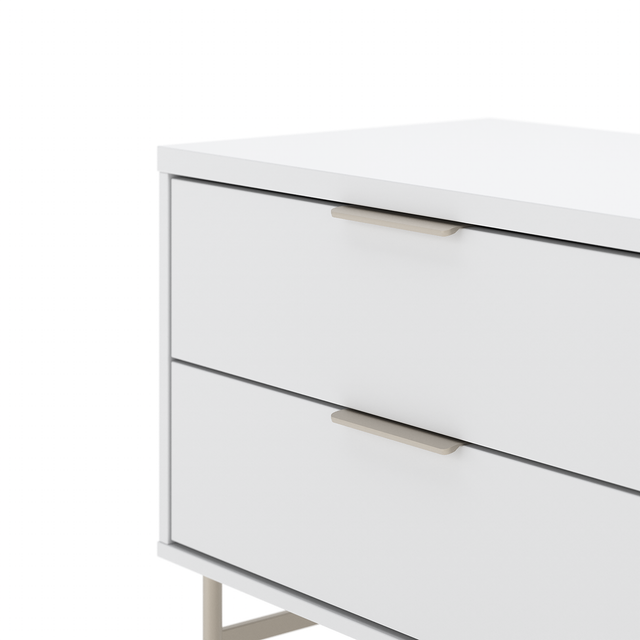Rack para TVs até 50 Polegadas Yves 135 cm Off White Fosco com Dourado
