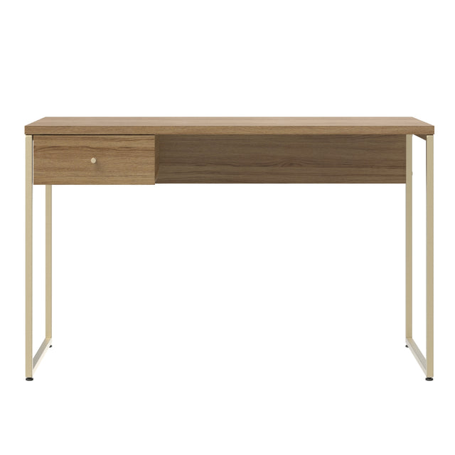 Escrivaninha com 1 Gaveta Voss 120 cm - Freijó c/ Champanhe