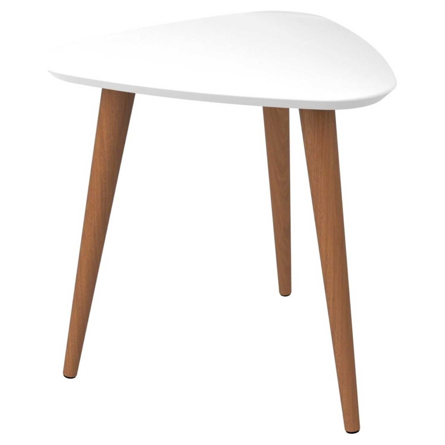 Mesa Lateral Triangular 51cm Utopia Branco Gloss