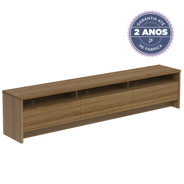 Rack Aspen 3 Portas Freijó com Painel Para TVs 75 Polegadas Oslo 2.2 Grigio