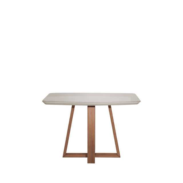 Mesa de Jantar Bennett c/ Vidro 115 cm - Natural c/ Vidro Off White