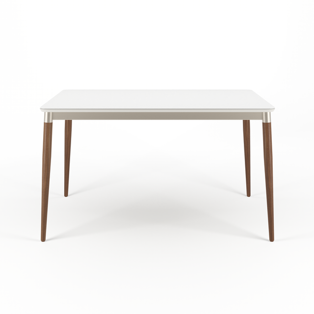 Mesa Abbey 135 cm - Natural c/ Off White Fosco - Champanhe