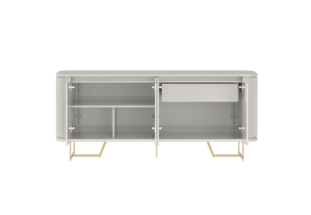 Buffet Albany 178 cm - Off White Fosco c/ Dourado