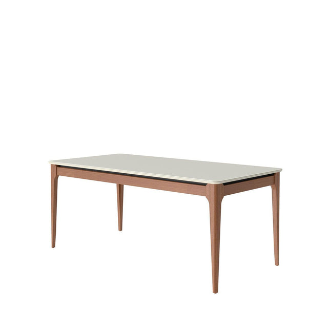 Mesa de Jantar Addar 180 cm - Natural c/ Vidro Off White