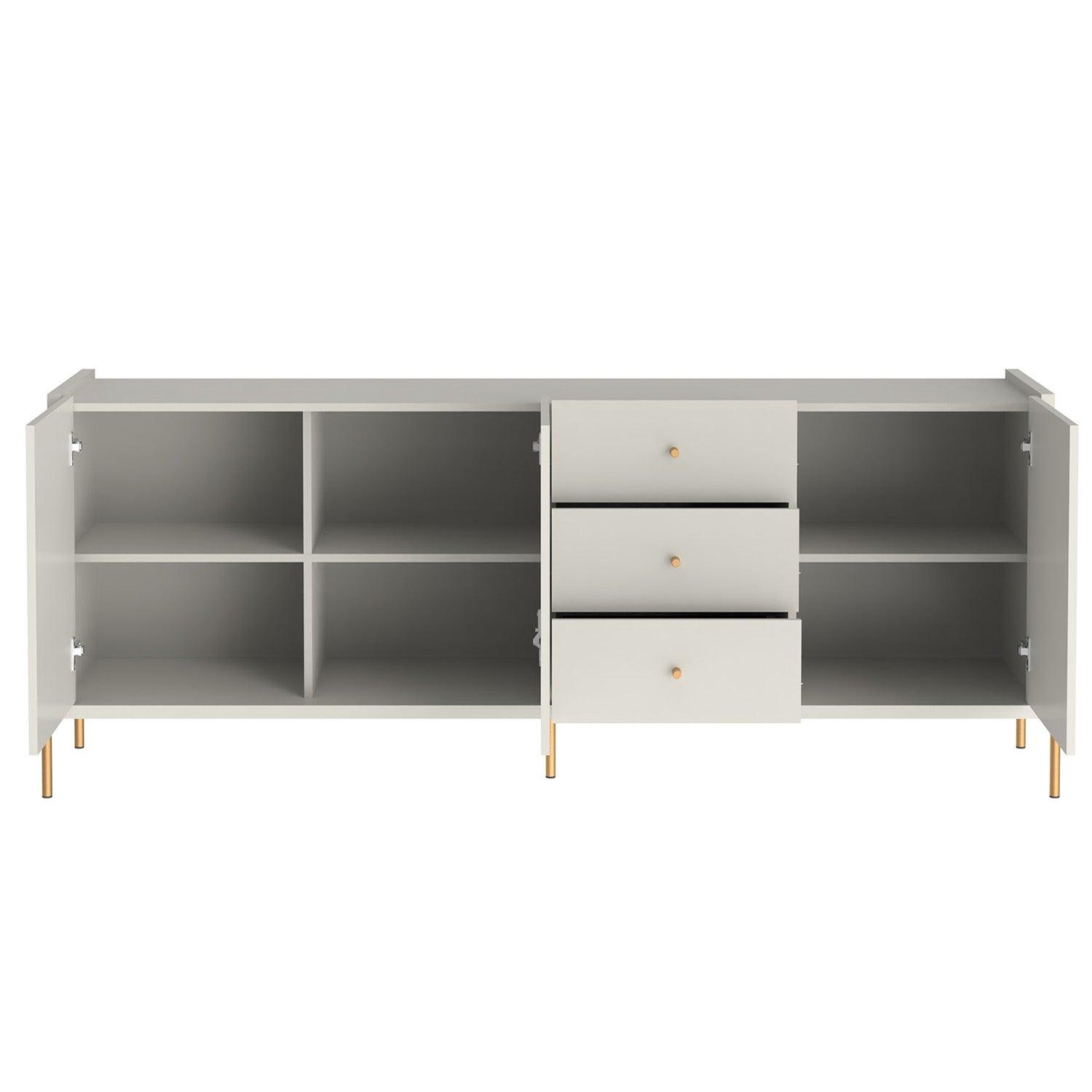 Buffet Jasper 185 cm - Off White Fosco c/ Dourado – Província
