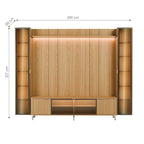 Estante para TV até 85 Polegadas com 2 Cristaleiras Vidro Reflecta 100% MDF com Led Neon Float 291cm