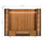 Estante para TV até 85 Polegadas com 2 Cristaleiras Vidro Reflecta 100% MDF com Led Lincoln Float 291cm