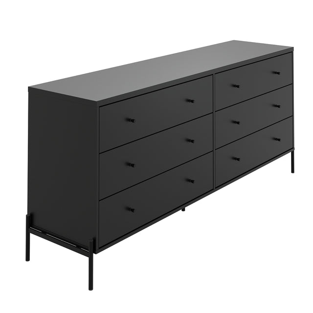Cômoda 6 Gavetas Jasper 182 cm Branco Gloss com Dourado