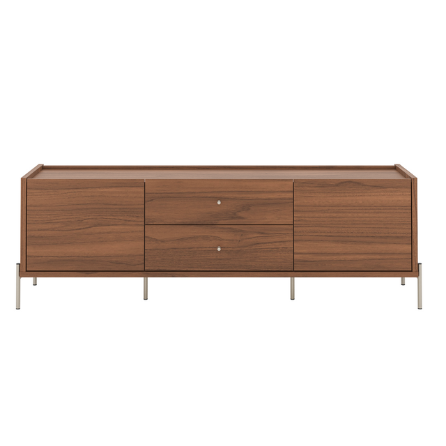 Rack para TVs até 75 Polegadas Jasper 220 cm Off White Fosco com Dourado