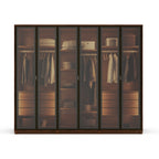 Guarda Roupa Casal 6 Portas Reflecta com Led 100% MDF Speculum 274cm Canella