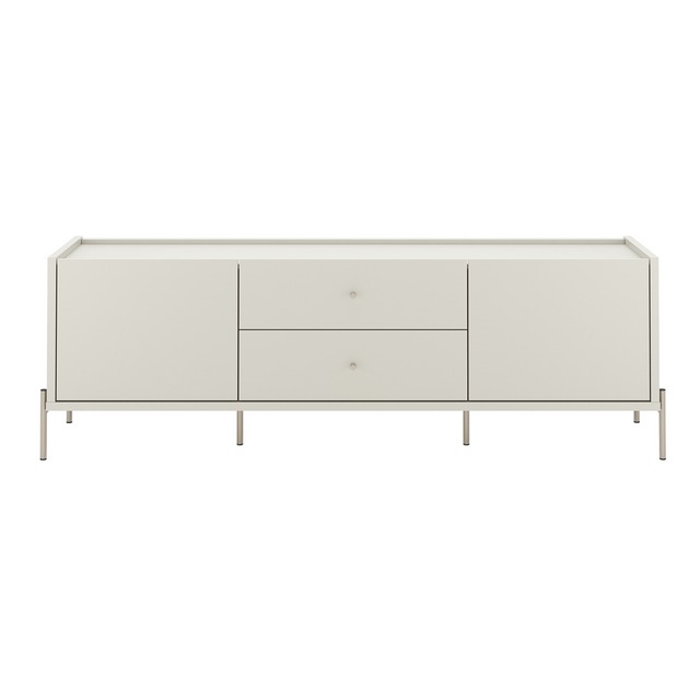 Rack para TVs até 75 Polegadas Jasper 220 cm Off White Fosco com Champanhe
