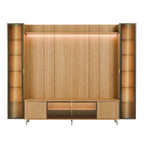 Estante para TV até 85 Polegadas com 2 Cristaleiras Vidro Reflecta 100% MDF com Led Lincoln Float 291cm