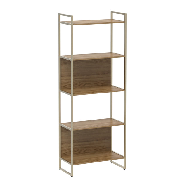 Escrivaninha 120cm e 2 Estantes Modulares 75cm Voss - Freijó com Champanhe