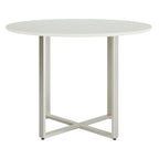 Mesa Arcádia 108 cm - Off White Fosco c/ Champanhe