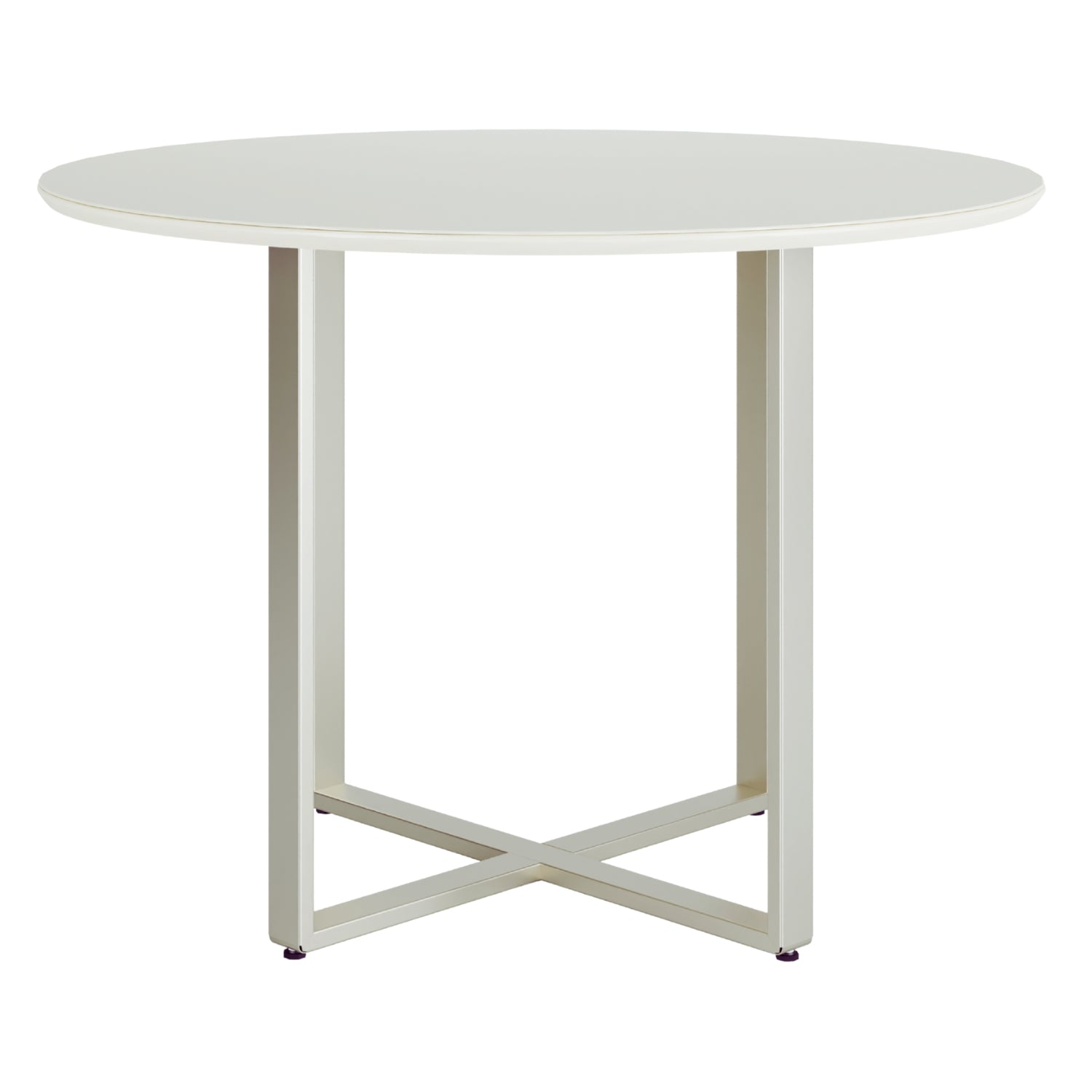 Mesa Arcádia 108 cm - Off White Fosco c/ Champanhe