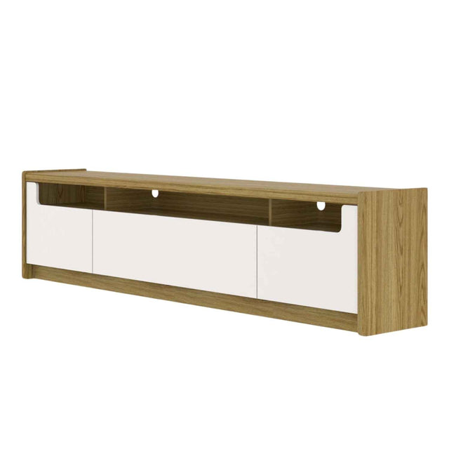 Rack para TVs até 75 Polegadas Oslo 220cm Off White com Freijó