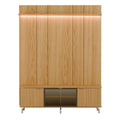 Rack com Painel para TV até 75 Polegadas Vidro Reflecta 100% MDF com Led Neon Float 178cm