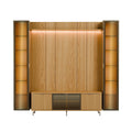 Estante para TV até 75 Polegadas com 2 Cristaleiras Vidro Reflecta 100% MDF com Led Neon Float 254cm