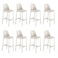 Conjunto de 8 Banquetas Altas de Aço Estofada Lucille