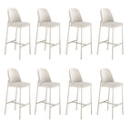 Conjunto de 8 Banquetas Altas de Aço Estofada Lucille