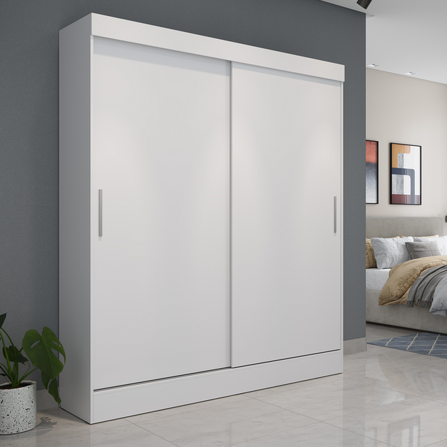Guarda Roupa Solteiro 2 Portas de Correr Orazio 135cm Branco
