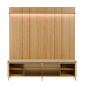 Rack com Painel para TV até 75 Polegadas Vidro Reflecta 100% MDF com Led Lincoln Float 215cm