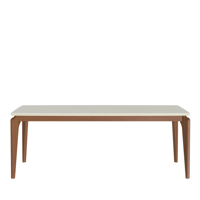 Mesa de Jantar Lauren 208 cm - Natural c/ Off White Fosco