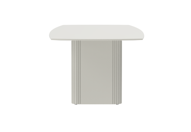 Mesa de Jantar Liege 220 cm - Off White Fosco c/ Champanhe / Outlet