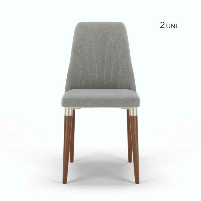 Conjunto c/ 2 Cadeiras de Madeira Loren Linho Carbono - Linked 35