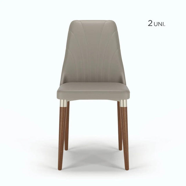 Conjunto c/ 2 Cadeiras de Madeira Loren PU Fendi - Mox 04