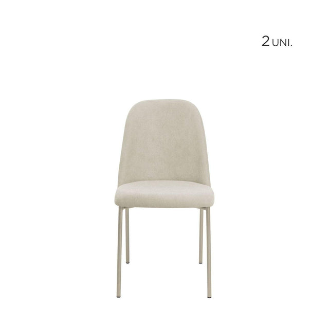 Conjunto c/ 2 Cadeiras de Aço Lucille - Champanhe / Soft Palha